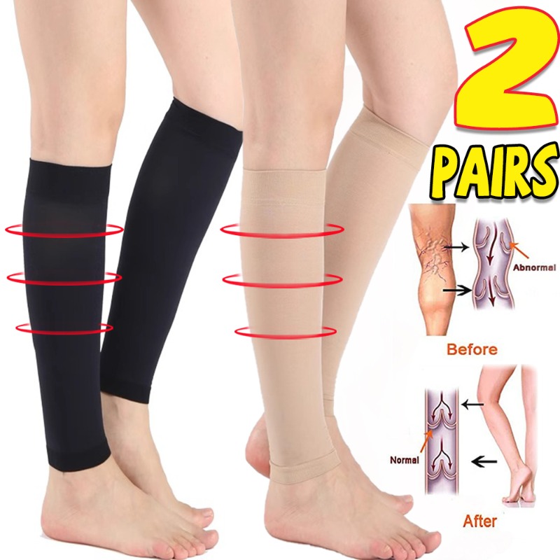 Compression Calf Sleeve - 1/2Pairs Varicose Vein Medical Stocking Elastic
